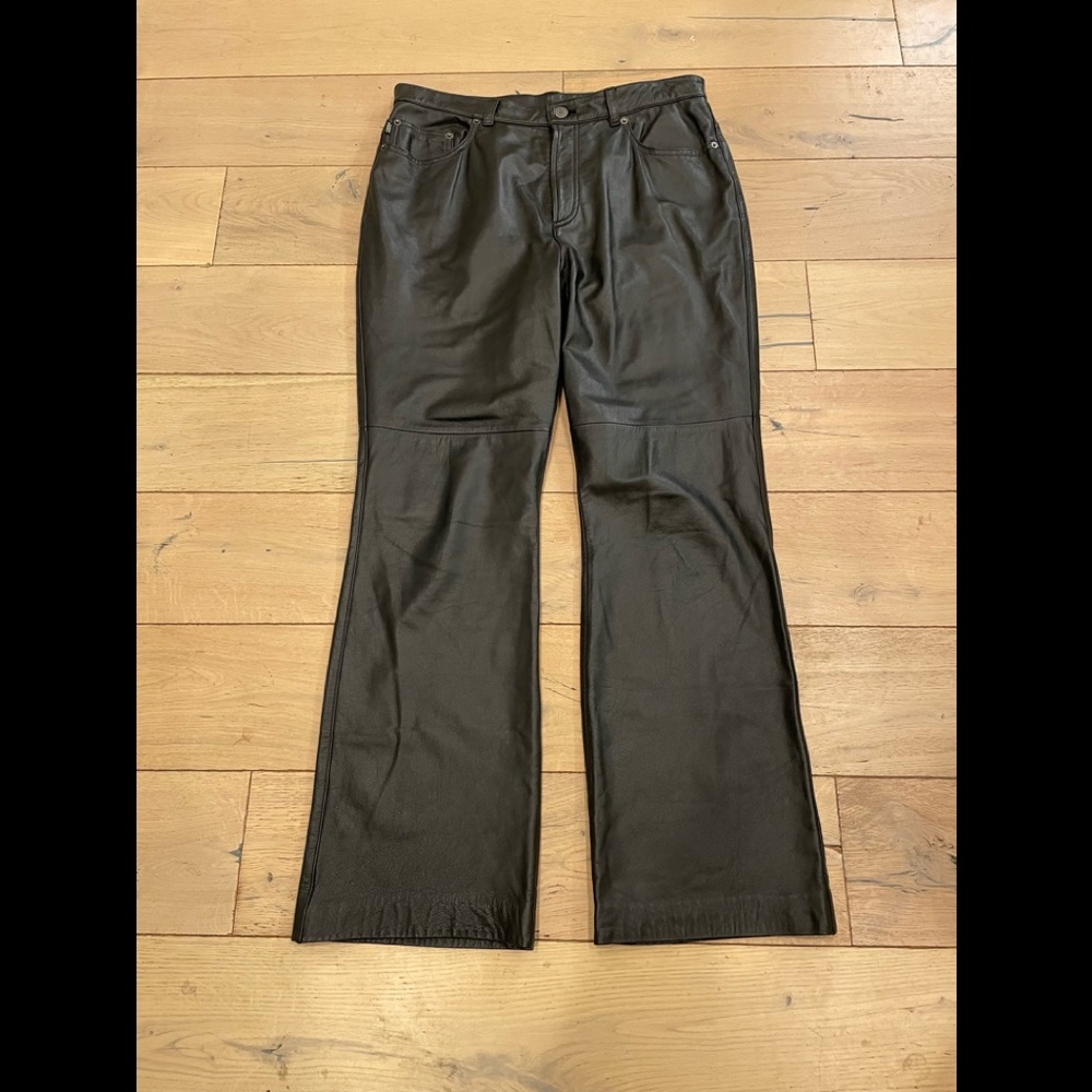 Ralph Lauren black leather pants, size 14
